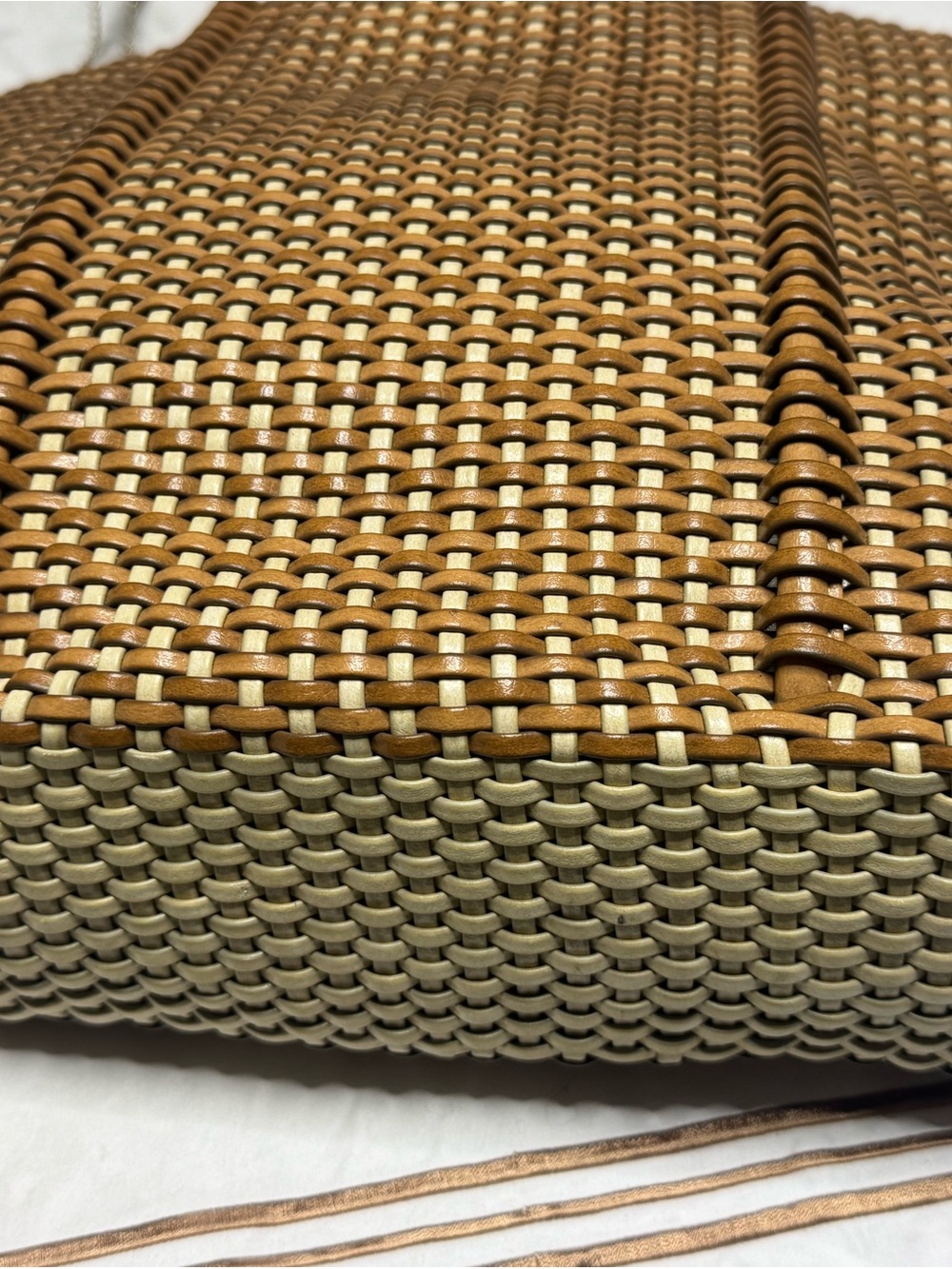 Nine West Tan and Cream Woven Tote